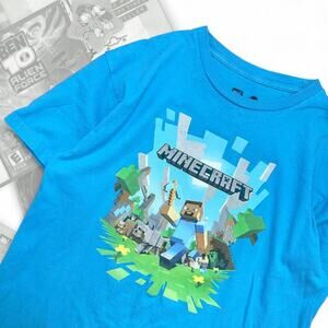 Blue y2k minecraft steve graphic